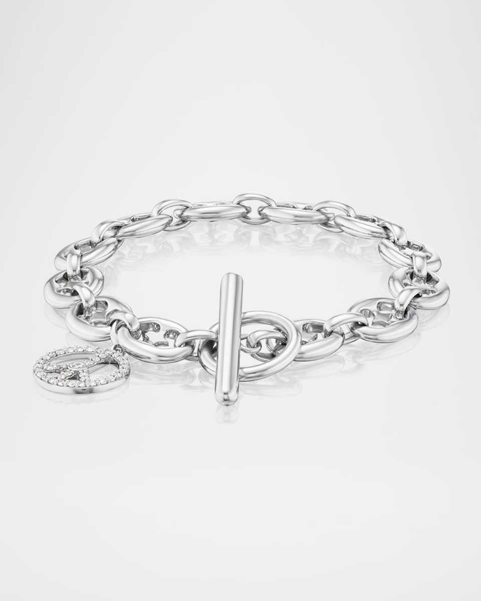 Mariner Toggle Peace Charm Bracelet
